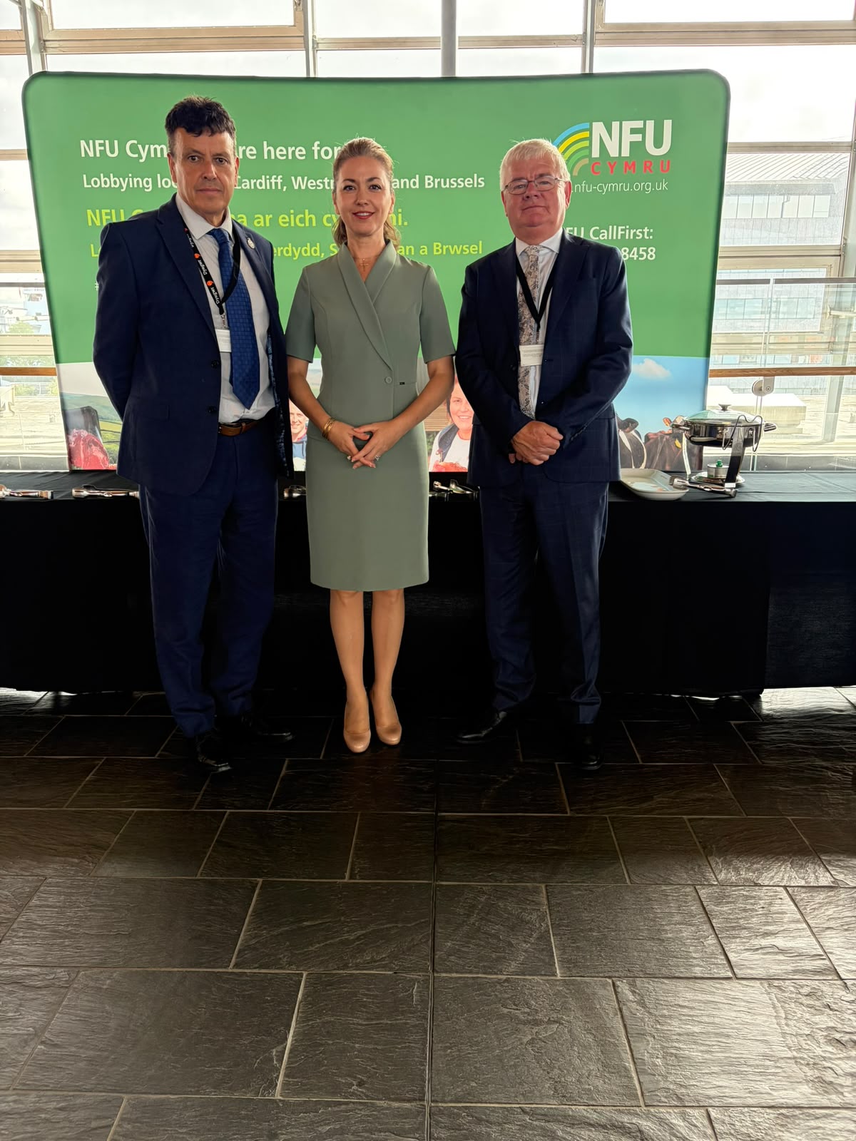 Adrian at an NFU Cymru event at the Senedd with colleagues